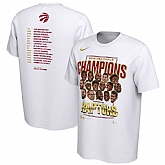Toronto Raptors Nike 2019 NBA Finals Champions Celebration Roster Performance T Shirt White